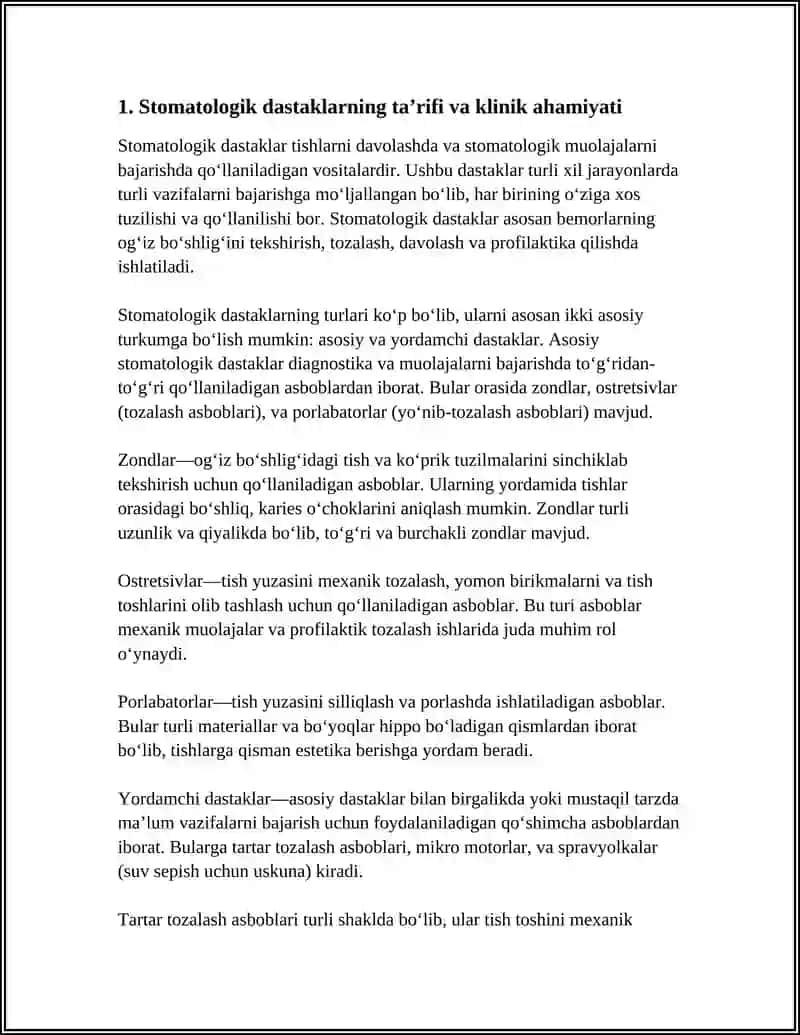 STOMATOLOGIK DASTAKLAR VA ULARNING TURLARI 3