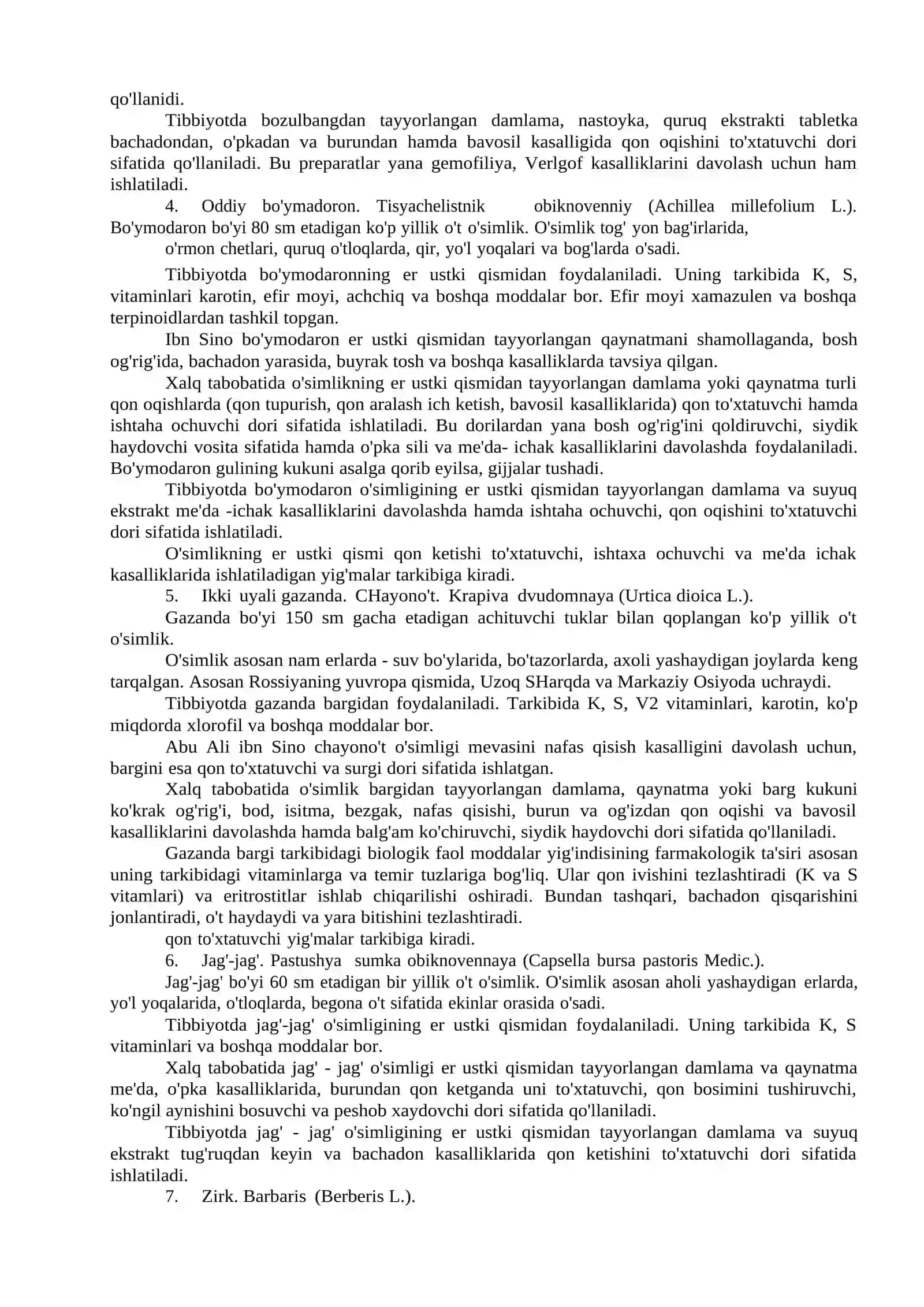 MA'RUZA-18 Qon oqishini to'xtatuvchi dorivor o'simliklar 3