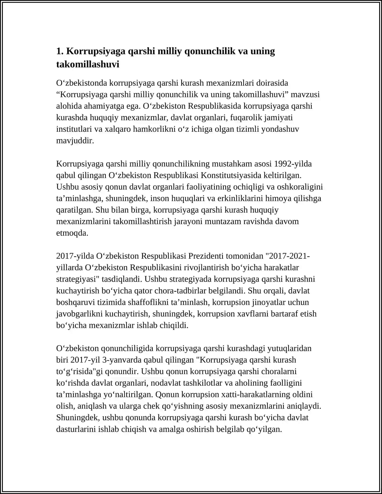 O‘ZBEKISTONDA KORRUPSIYAGA QARSHI KURASH MEXANIZMLARI 3