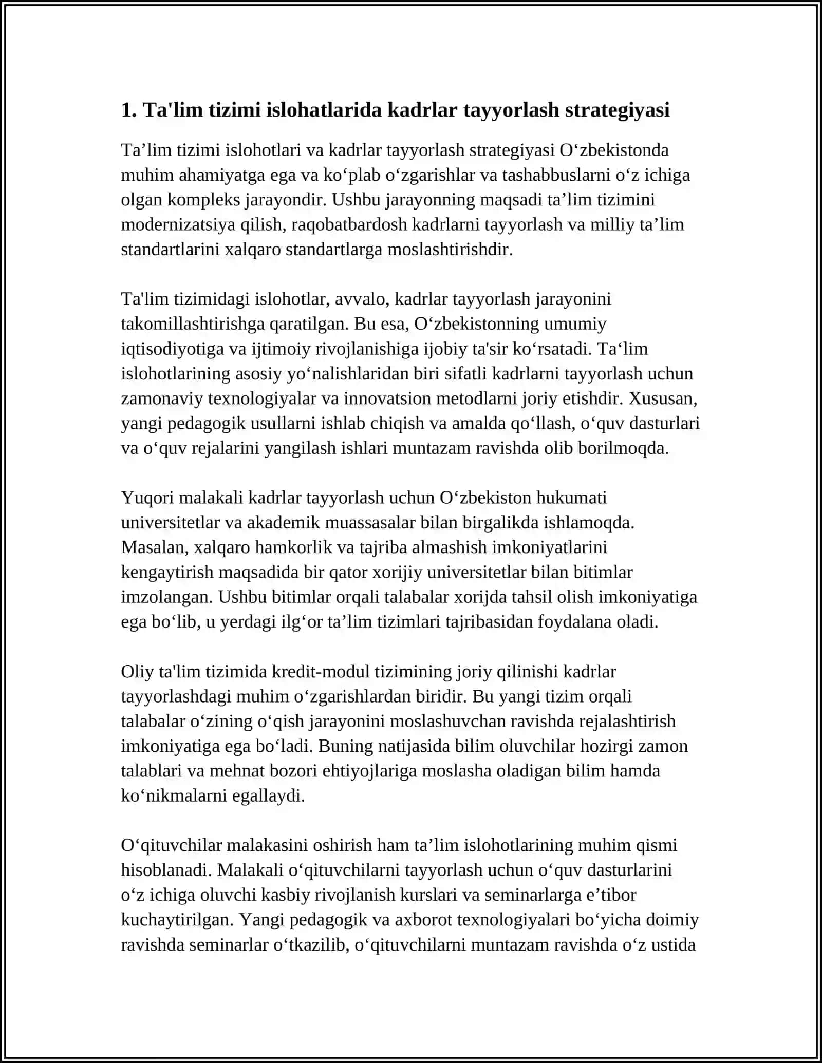 TALIM TIZIMI ISLOHATLARI VA KADRLAR TAYYORLASH 3