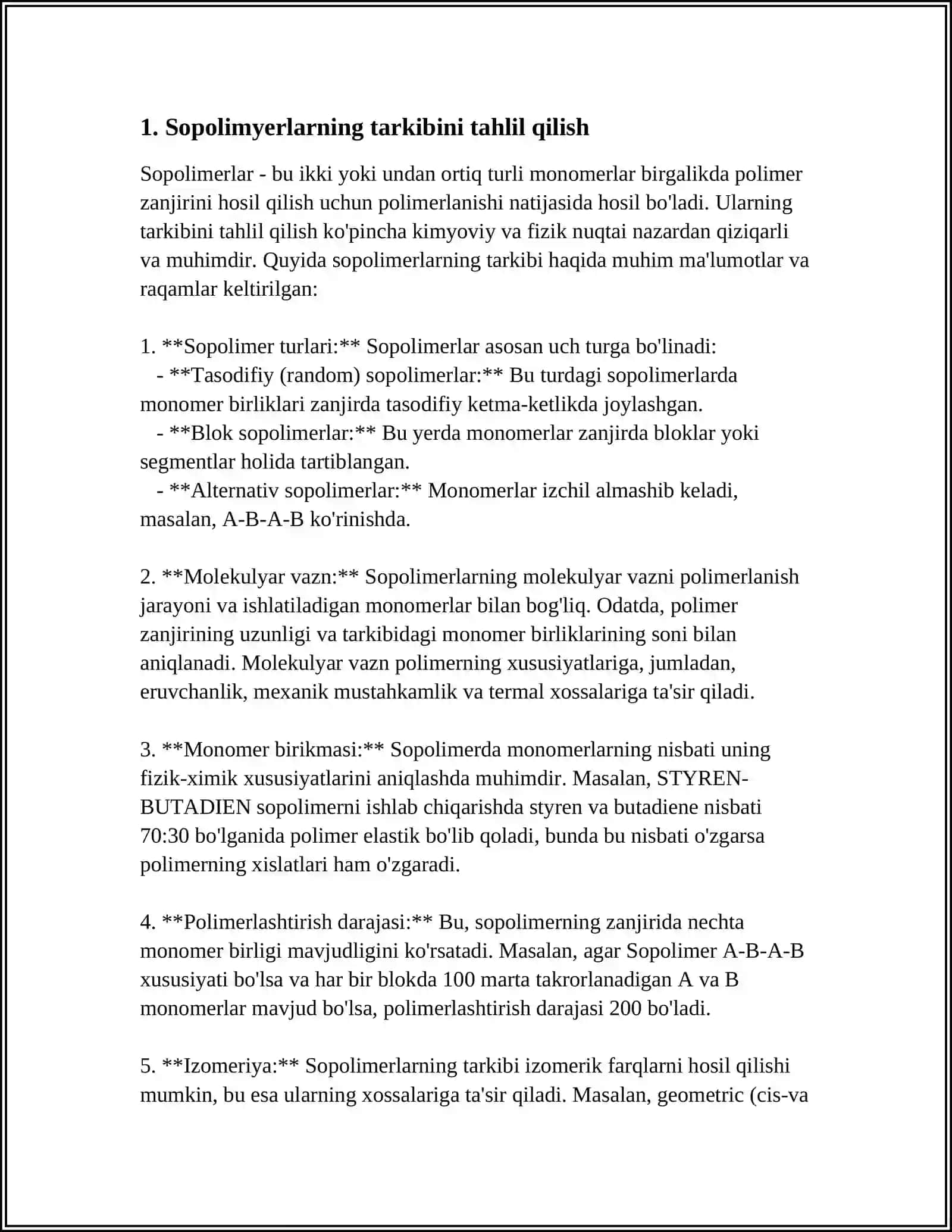 SOPOLIMERLASH KONSTANTALARINI ANIQLASH USULLARI 3