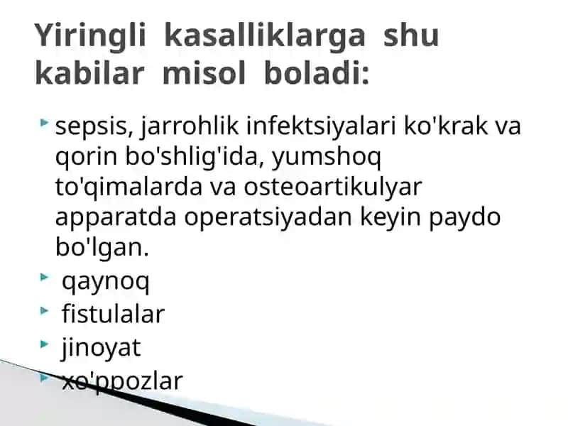 Yiringli Xirurgik Kasalliklar Bilan O'rgigan Bemorlar Parvarishi Xususiyatlari 3