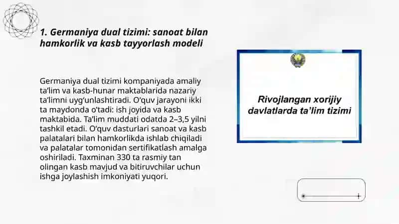 rivojlangan davlatlarning mutaxassislikka mos taʼlim tizimini o‘rganish 3