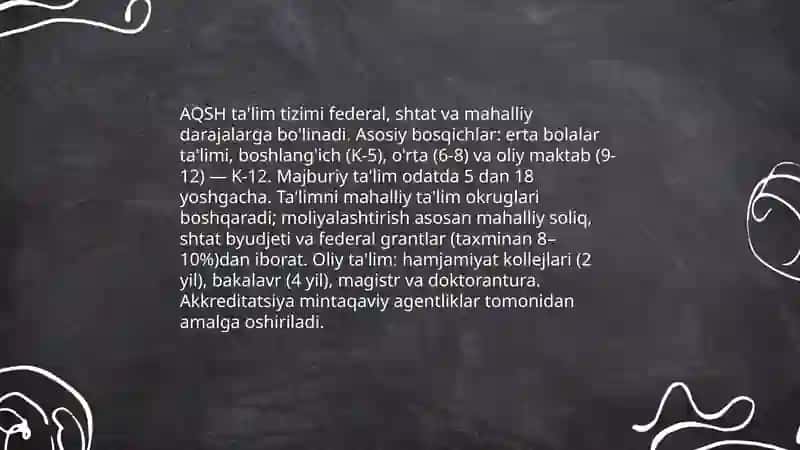 AQSH davlatining talim tizimi 3
