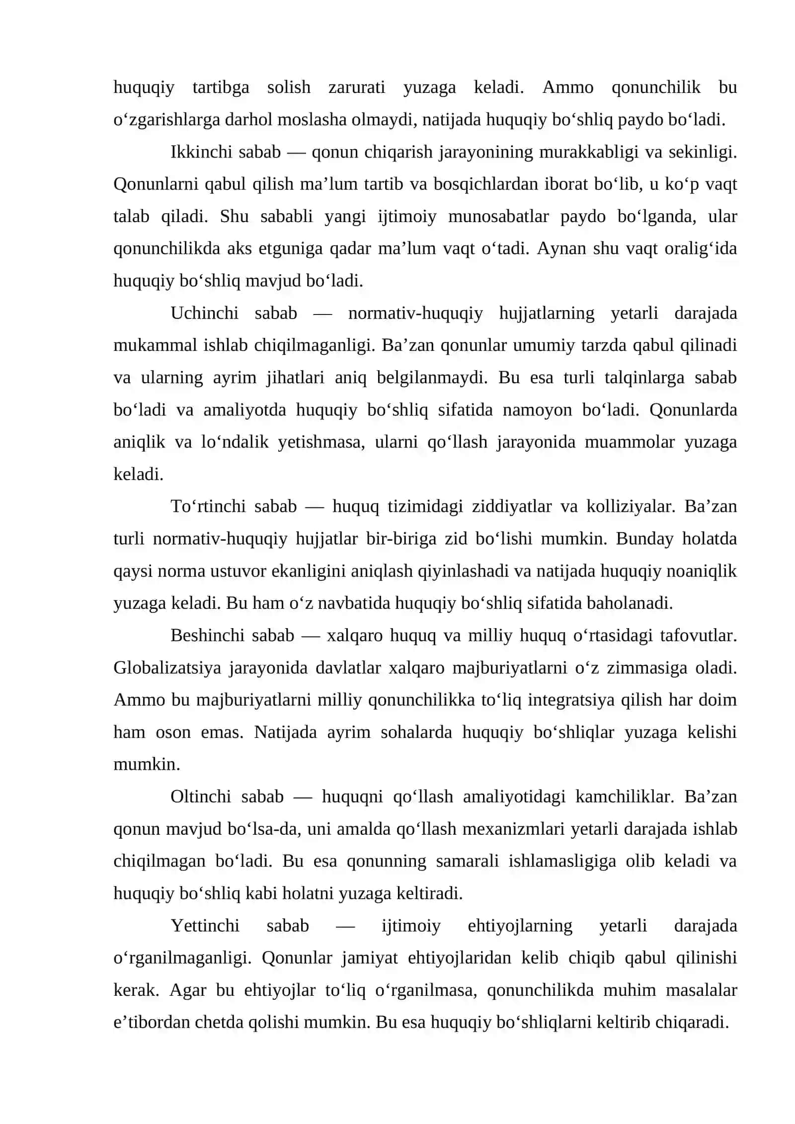HUQUQIY BO‘SHLIQLAR VA ULARNI BARTARAF ETISH YO‘LLARI 3