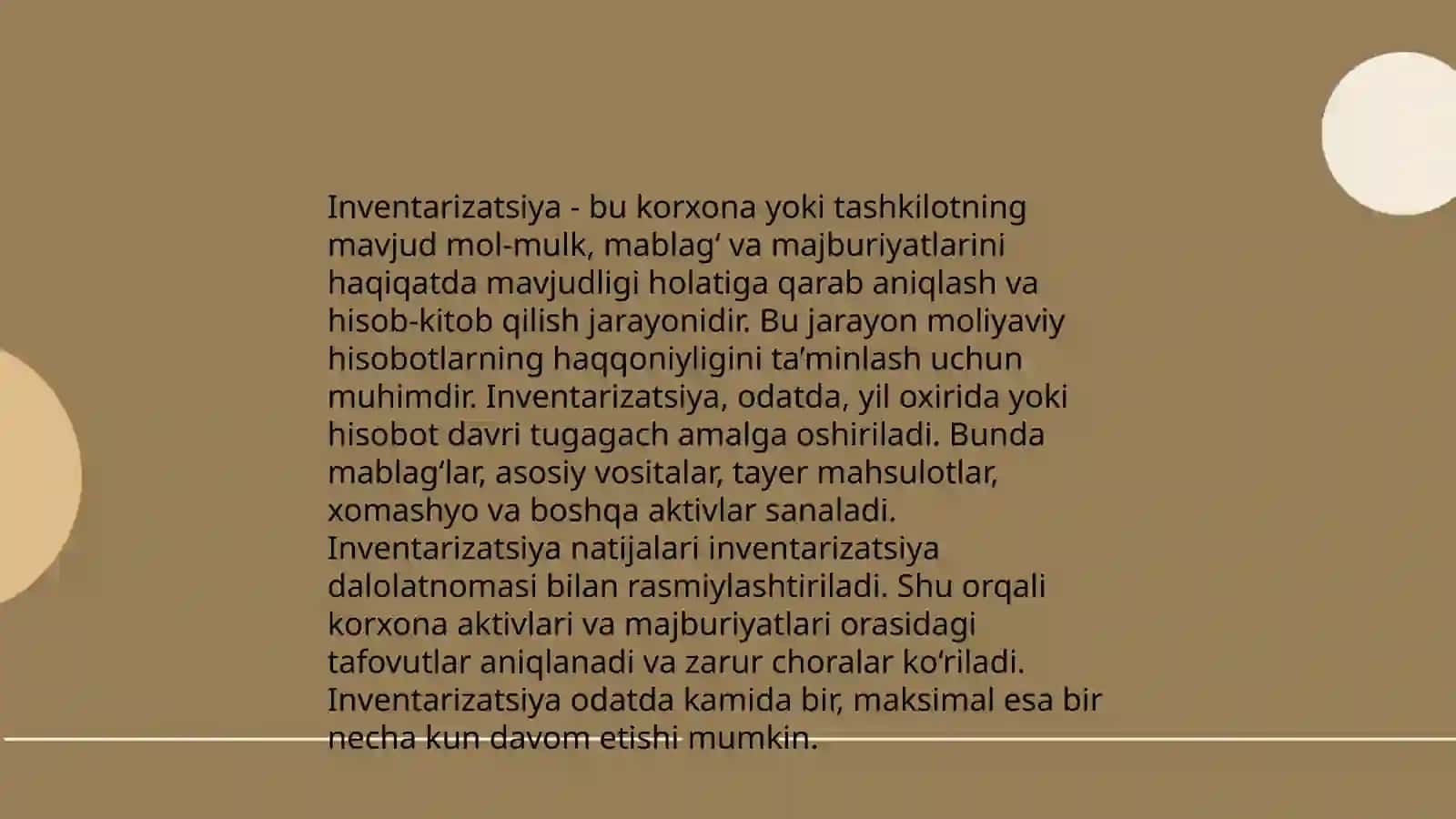 Inventarizatsiya oʻtkazish va natijasini rasmiylashtirish tartibi 3