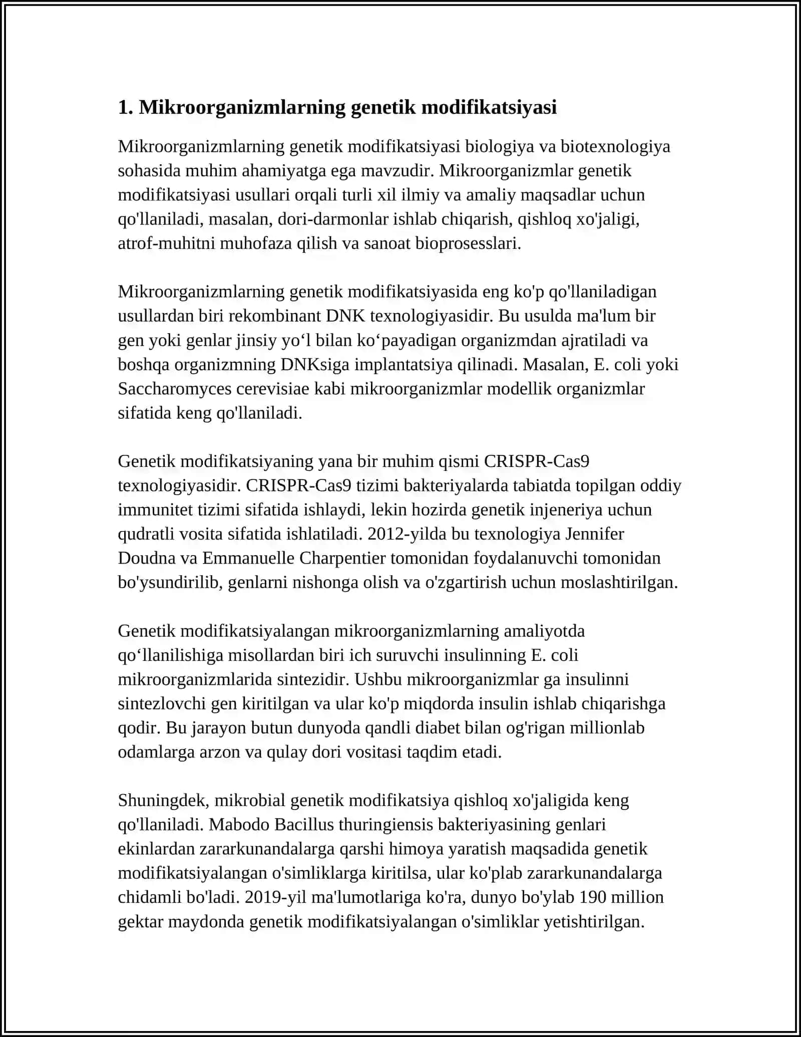 MIKROORGANIZMLARNI BIOTEXNOLOGIYADA QO'LLANILISHI 3