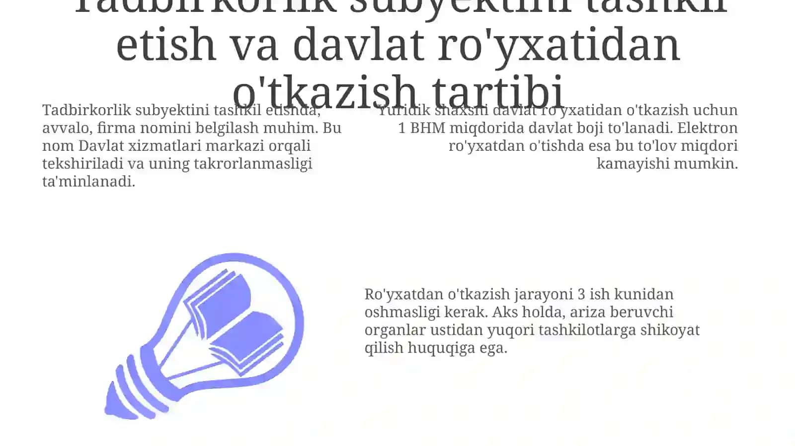 Tadbirkorlik korxonalarini tashkil etish va davlat royxatidan otkazish tartibi 3