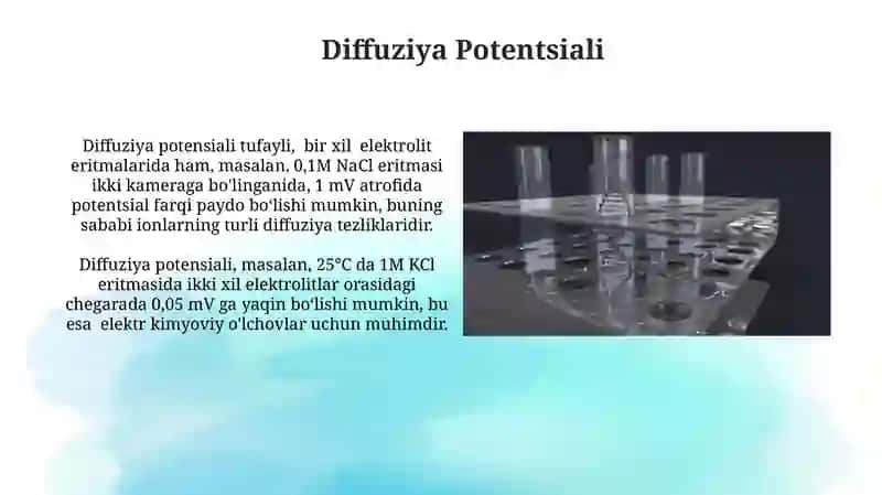 Diffuziya Potentsiali, Standart Elektrod Potentsiallari, Oksidlanish-Qaytarilish Potentsiali 3