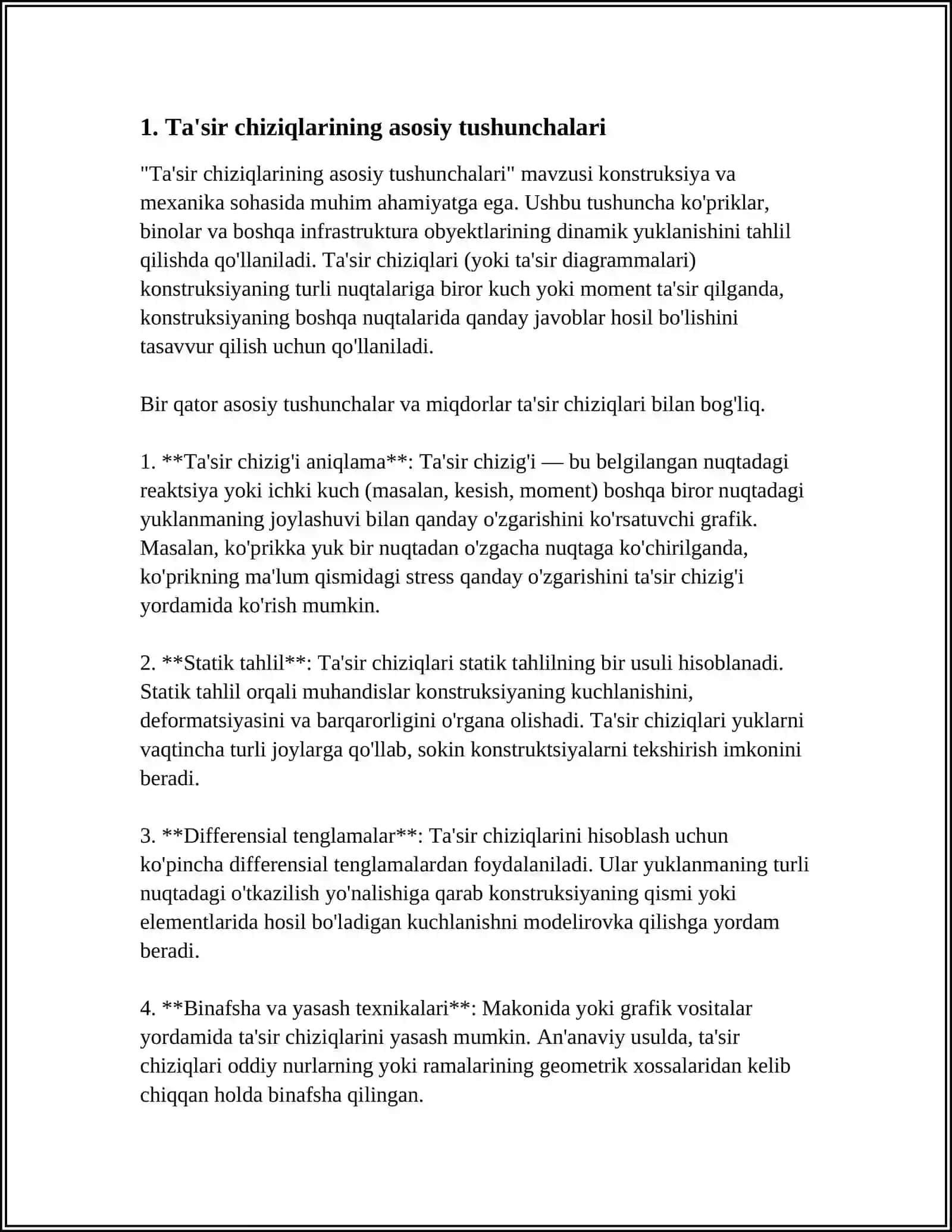 TASIR CHIZIQLARI NAZARYASI. TASIR CHIZIQLARINI CHIZISHNING KINEMATIC USULI 3