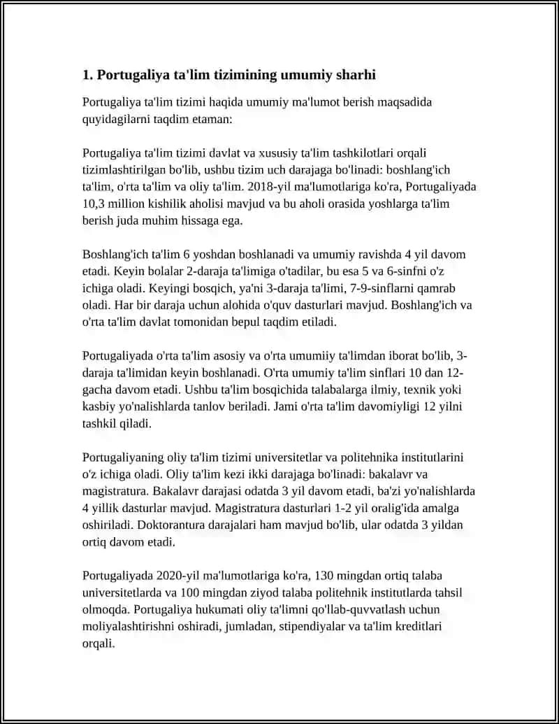 Portugaliya ta'lim tizimi 3