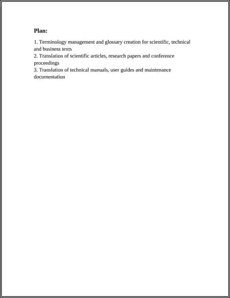 Translation of Scientific, Technical and Business Documents Texts 3