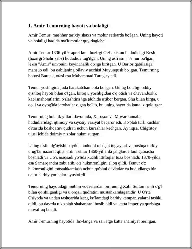 AMIR TEMUR HAQIDA REFERAT 3