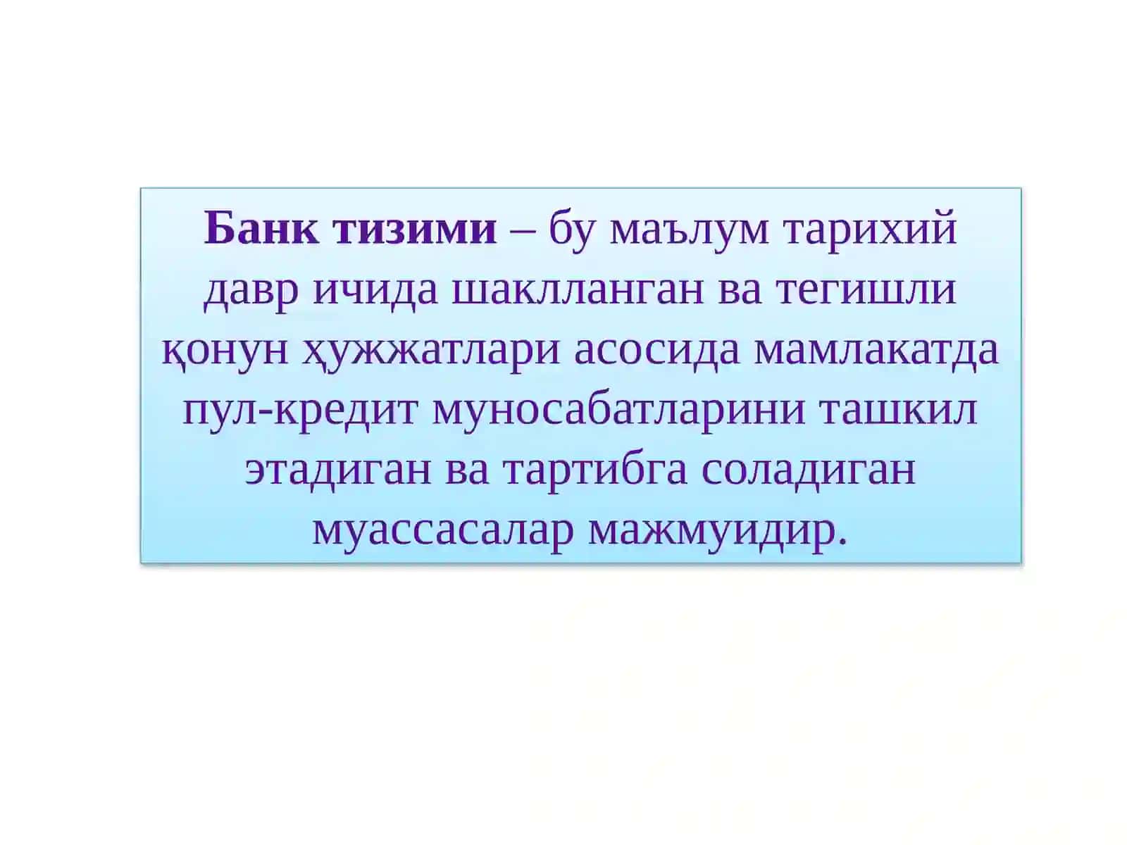 Ўзбекистон Республикасибанк тизими ва унинг таркиби 3