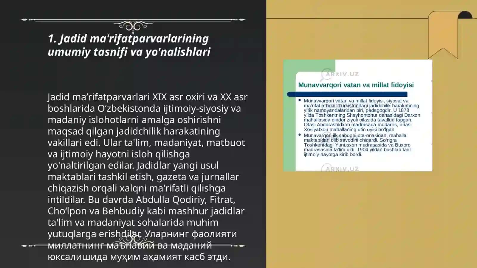 Jadid ma'rifatparvarlarining o'lka ijtimoiy-ma'naviy hayotida tutgan o'rni 3
