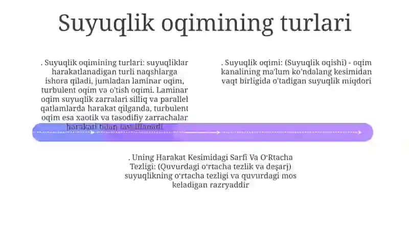 Suyuqlik Oqimi, Uning Harakat Kesimidagi Sarfi Va OʻRtacha Tezligi 3
