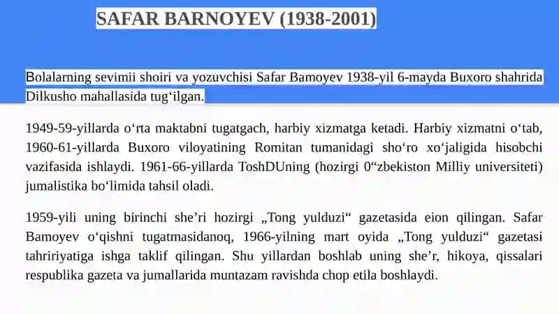 Safar Barnoyev– “Kichkina Xo’ja Nasriddin”, “Karimjon – Karlson” 3