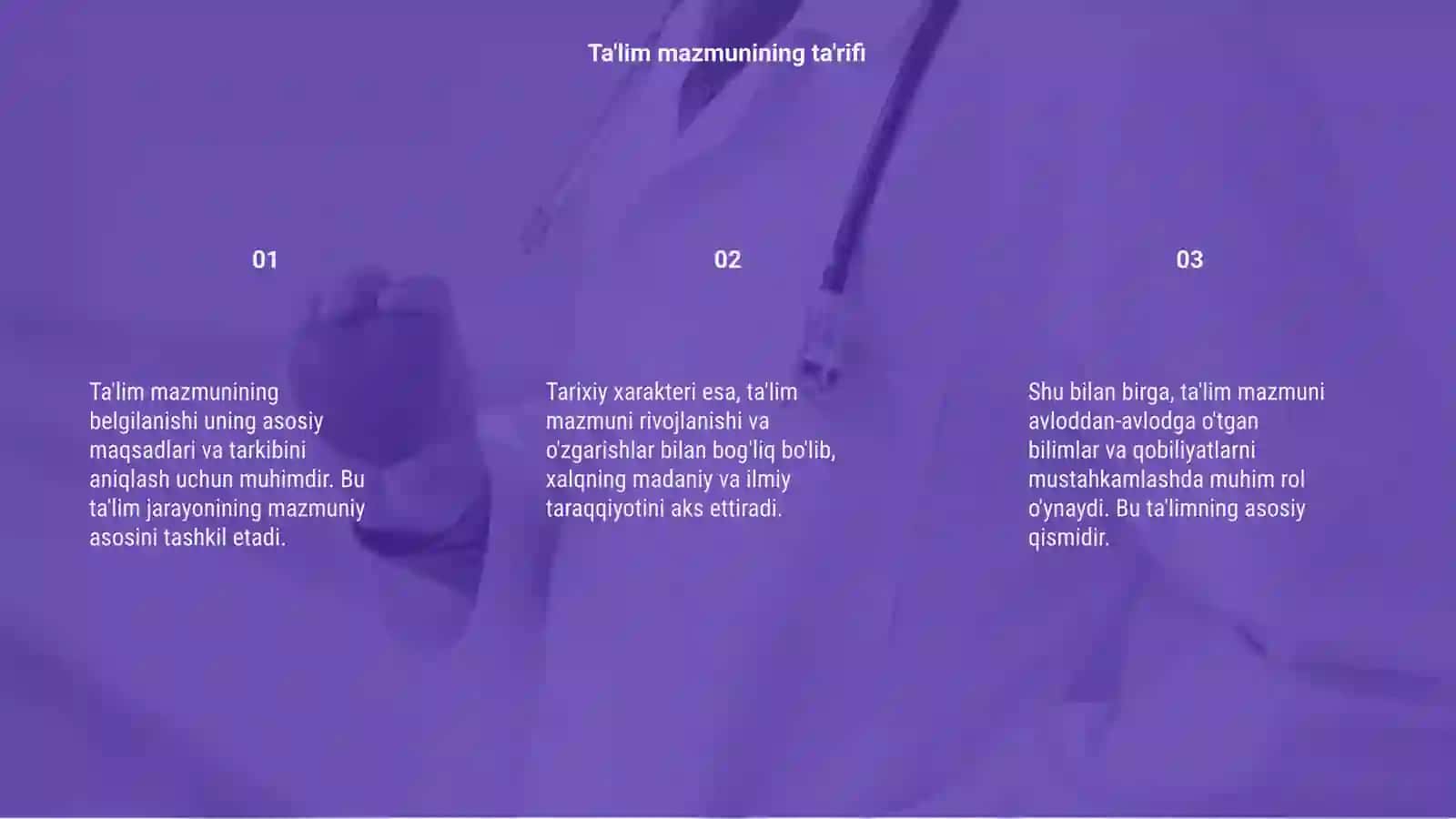 O'zbek tili va adabiyoti yo'nalishi 201-guruh talabasi Ziyodullayeva Zarinaning Umumiy Pedagogika fanidan tayyorlagan taqdimoti 3