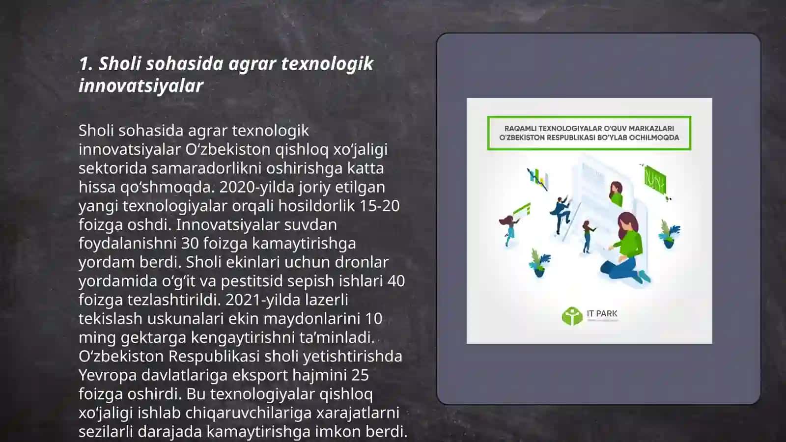 Sholi yetishtirishdagi innovatsion texnologiyalar 3