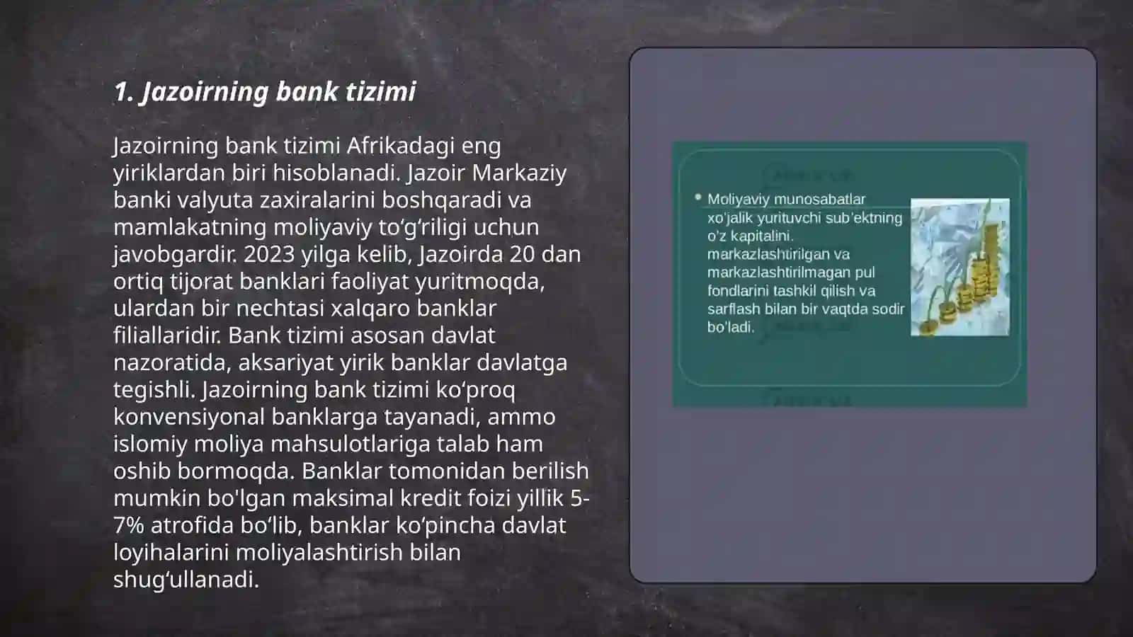 Jazoirning iqtisodiyoti pul kredit tizimi 3