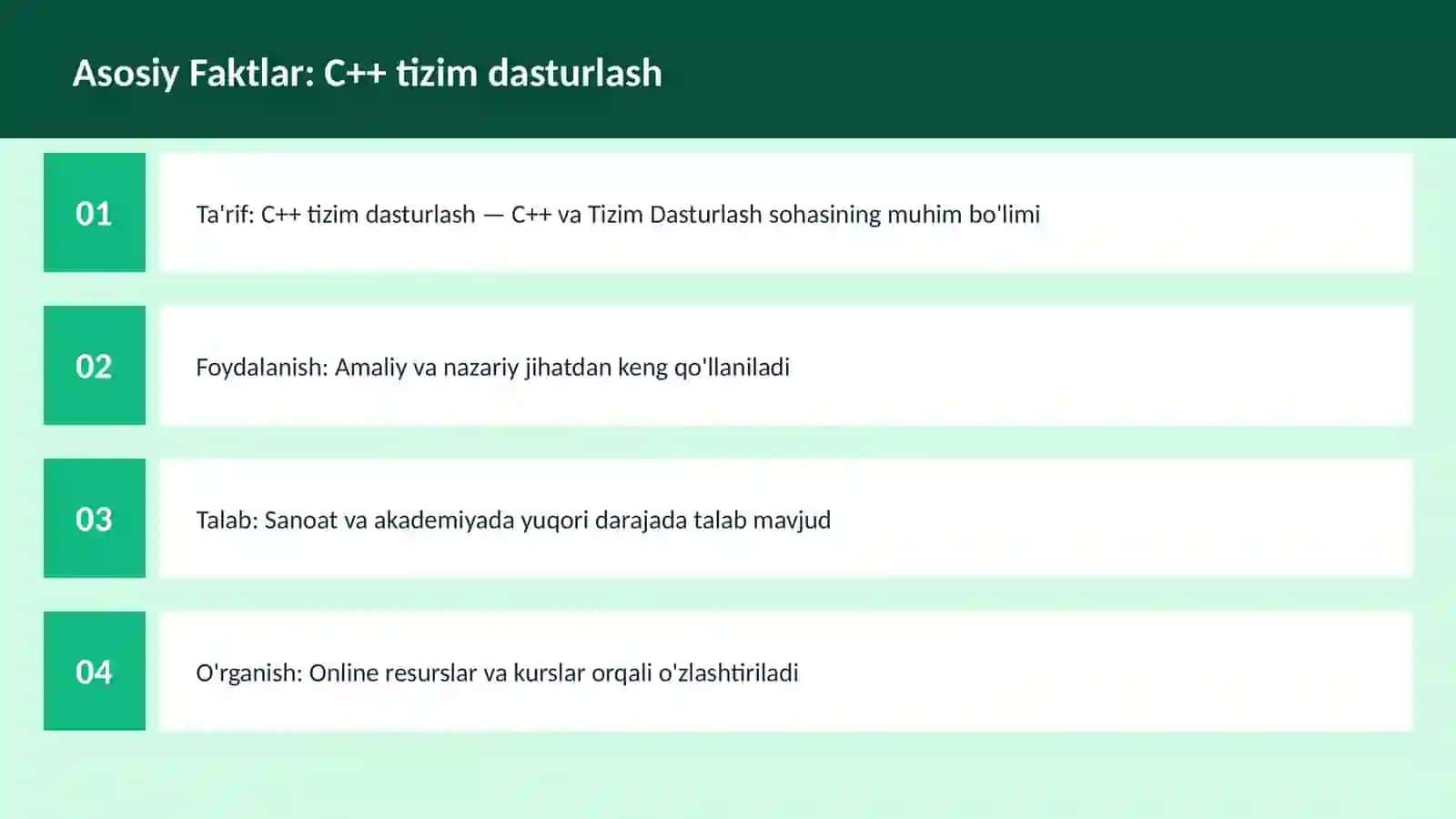 C++ VA TIZIM DASTURLASH 3