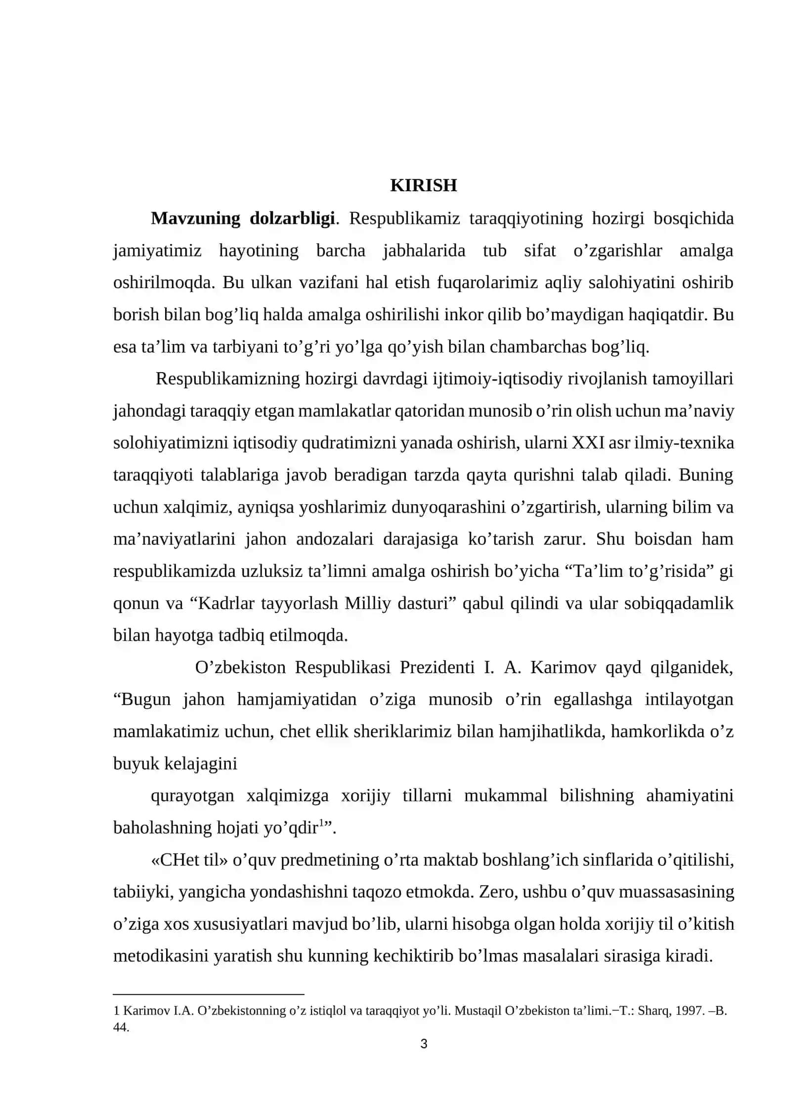 "INGLIZ TILIDA HIKOYALARNI O'RGATISH ISHLANMA LOYIHASI" MAVZUSIDAGI KURS ISHI 3