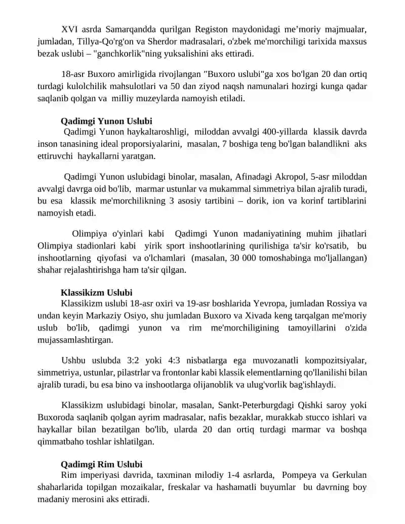 Maxsus Tarixiy uslublar 3
