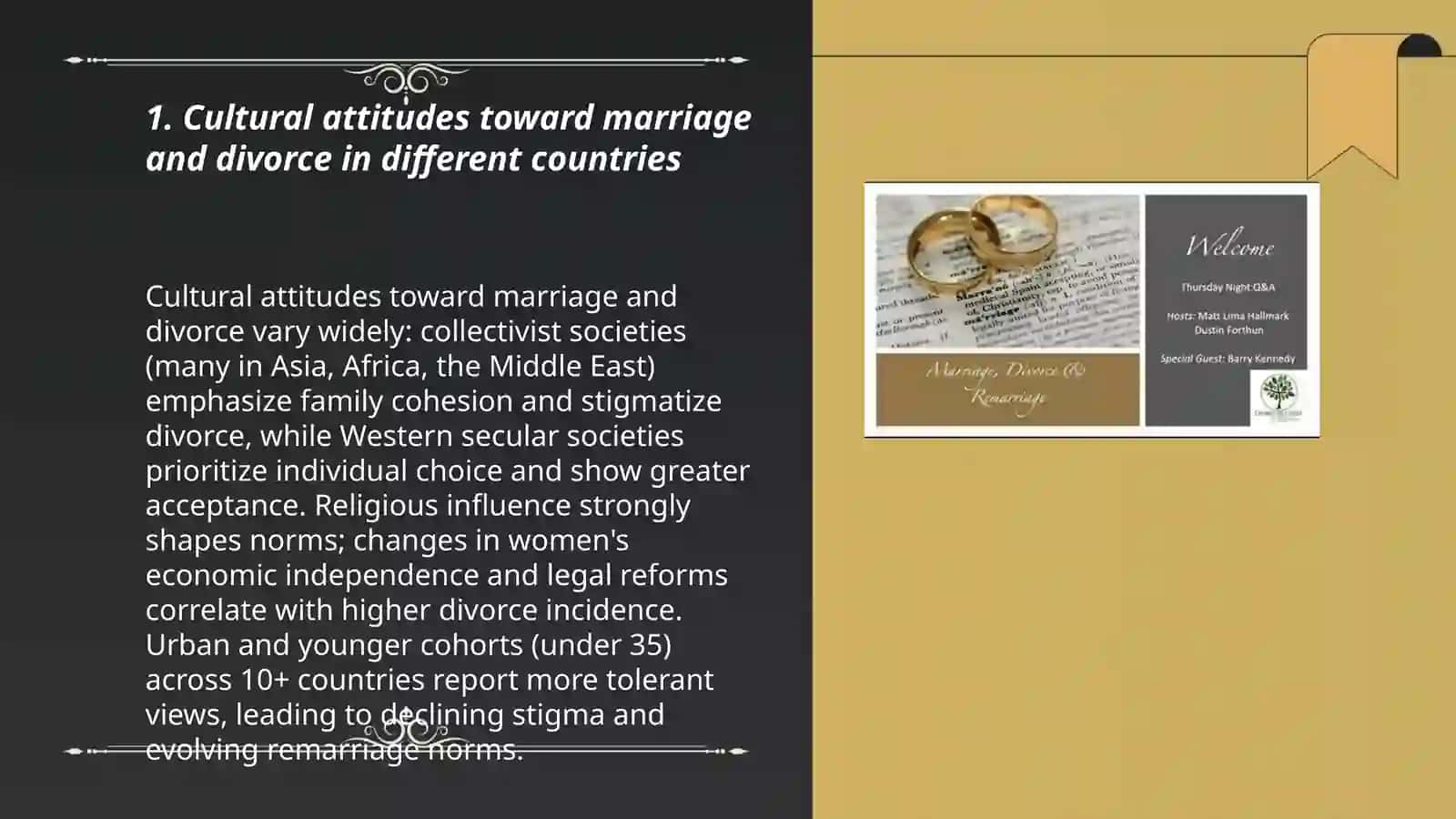 Family values marriage, divorce in different countries 3