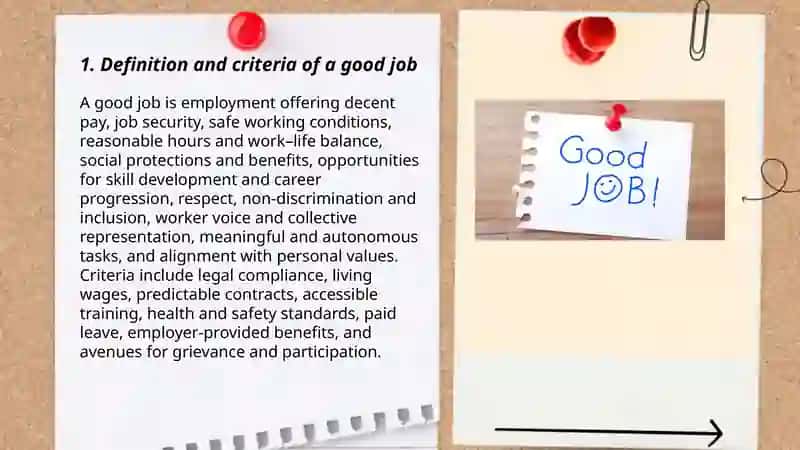 Definition and criteria of a good job 3