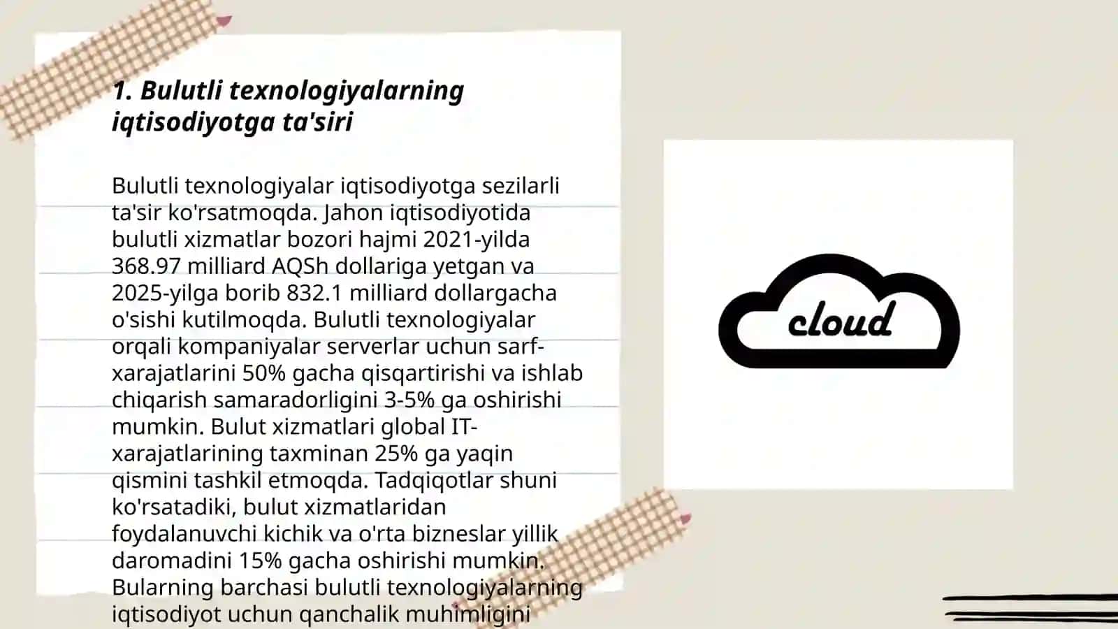 Iqtisodiyot sohalarda bulutli texnologiyalarda foydalanish xususiyatlari 3