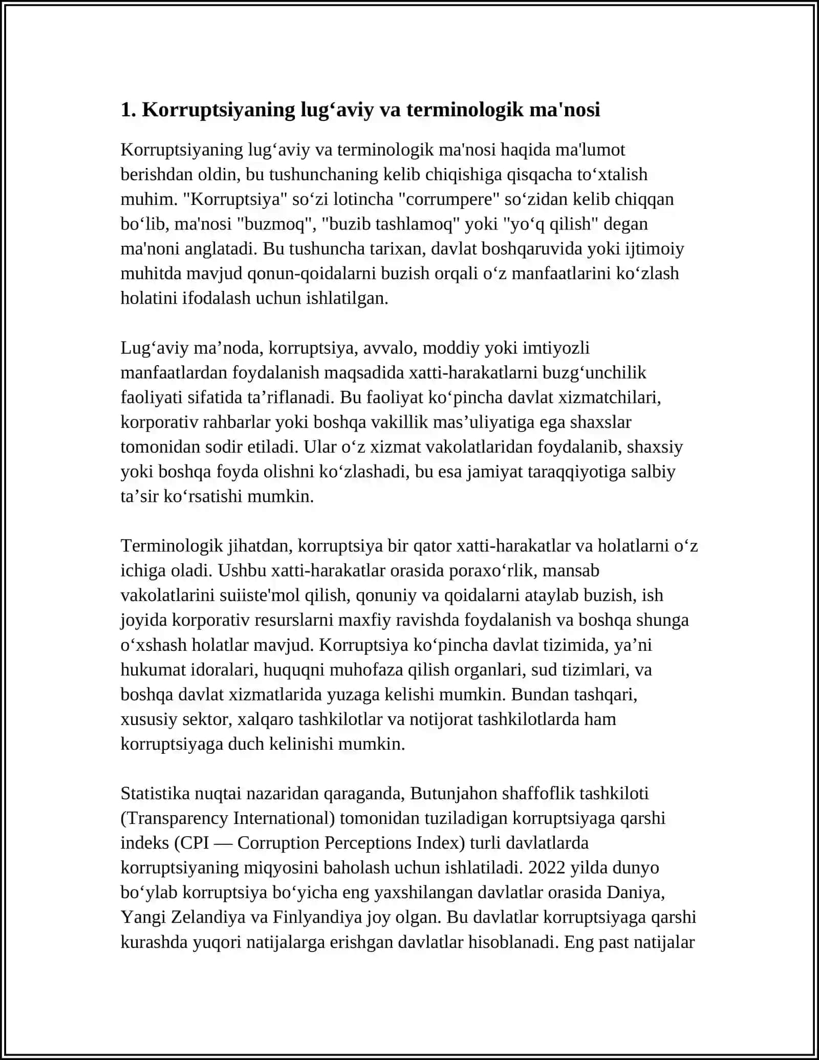 Korruptsiya Tushunchasining Ma'nosi Va Shakllanish Tarixi 3