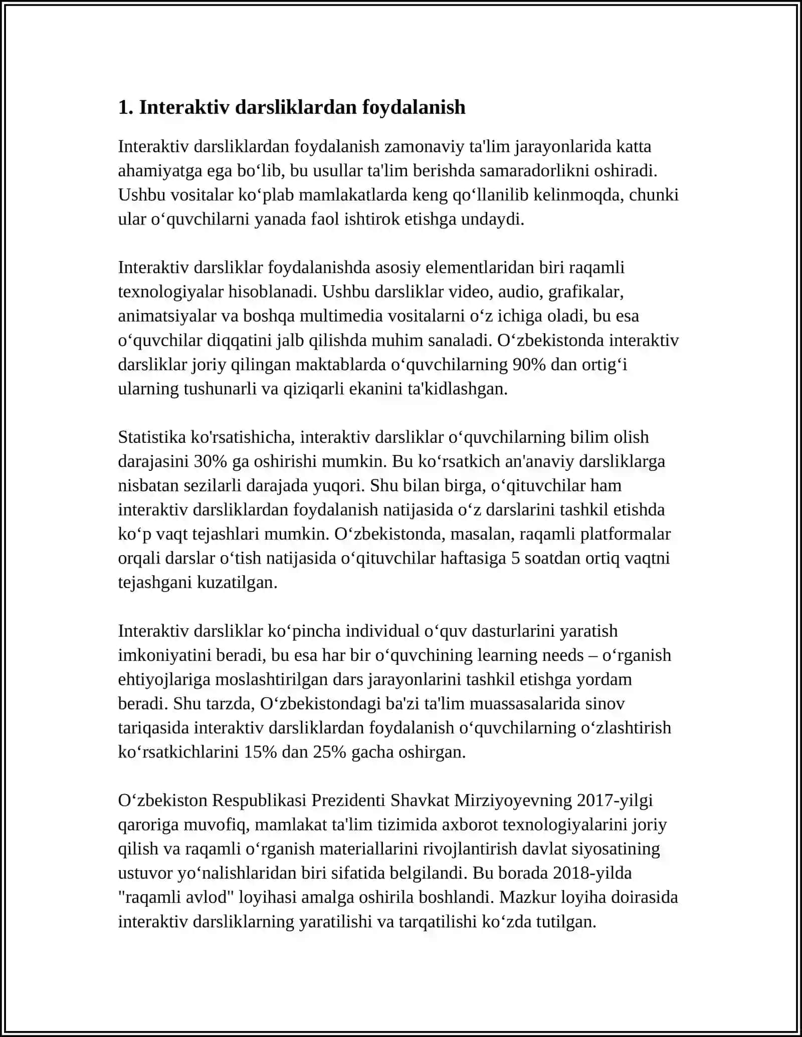 Interaktiv darsliklardan foydalanish 3
