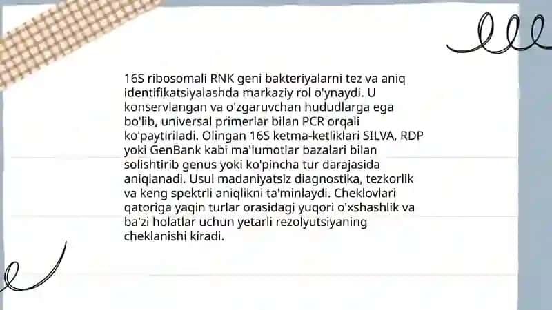 Bakteriyalarga tez tashxis qo'yishda 3