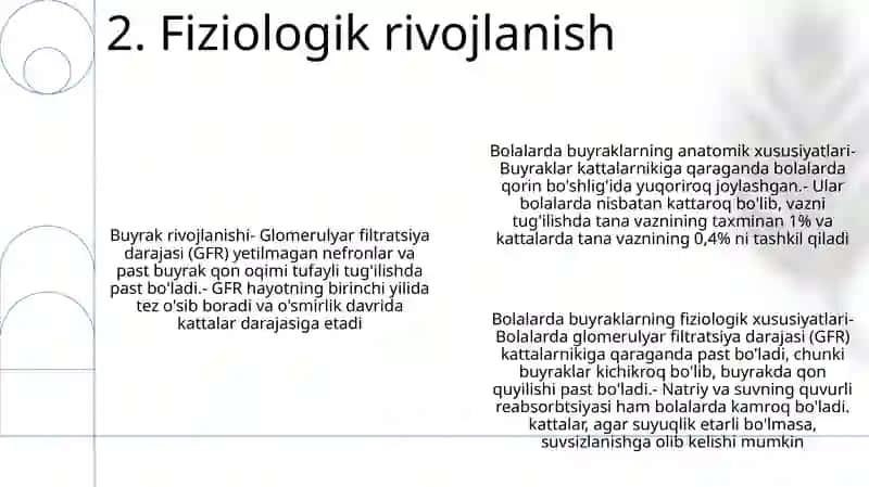 Bolalarda Buyraklarni Anatomo Fiziologik Xususiyatlari 3