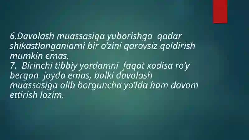 SHIKASTLANISH O’CHOG’IDA DASTLABKI UMUMIY YORDAMNI TASHKIL ETISH.SHIKASTLANISH O’CHOG’IDA DASTLABKI UMUMIY YORDAMNI TASHKIL ETISH 3