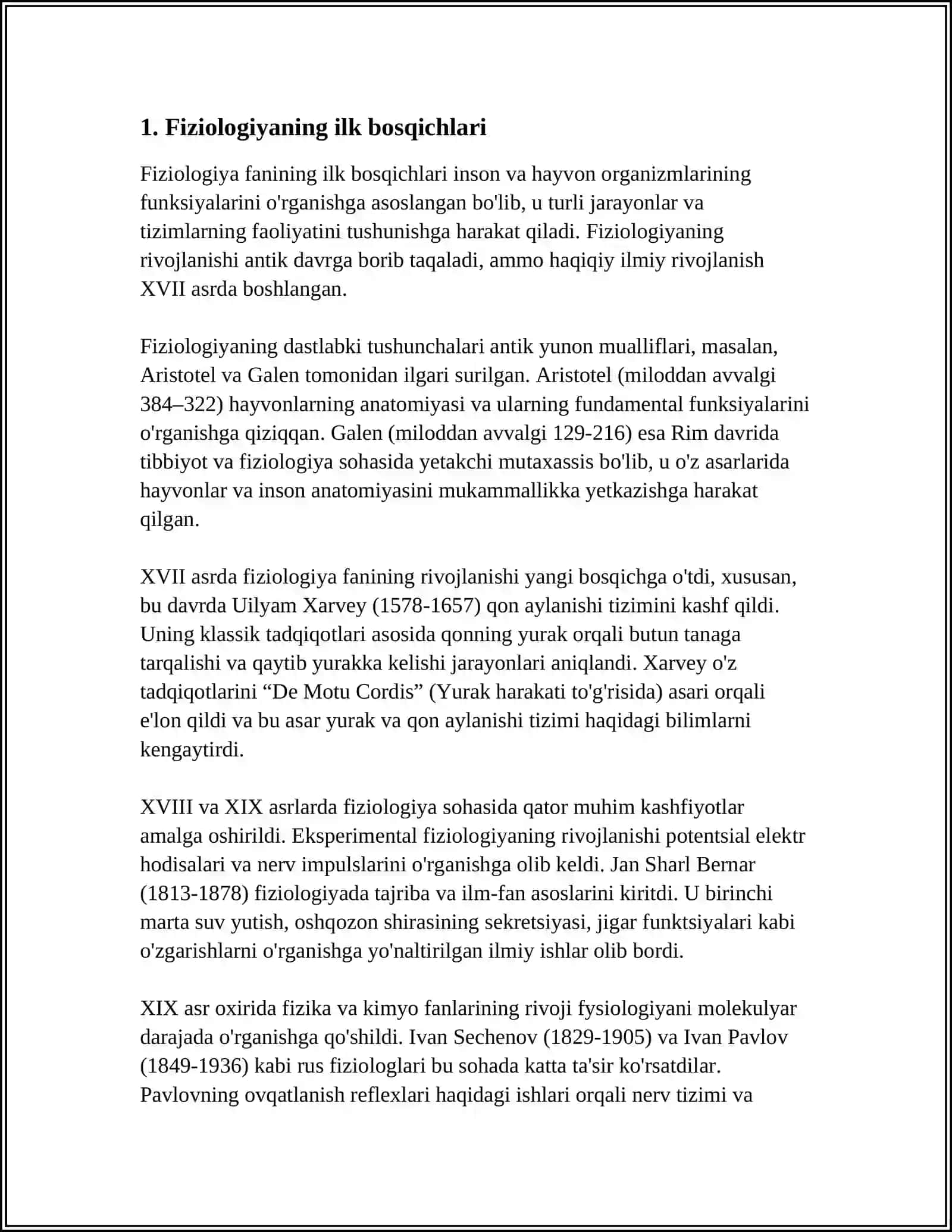 FIZIOLOGIYA FANINING QISQACHA TARIXI VA RIVOJLANISH BOSQICHLARI 3