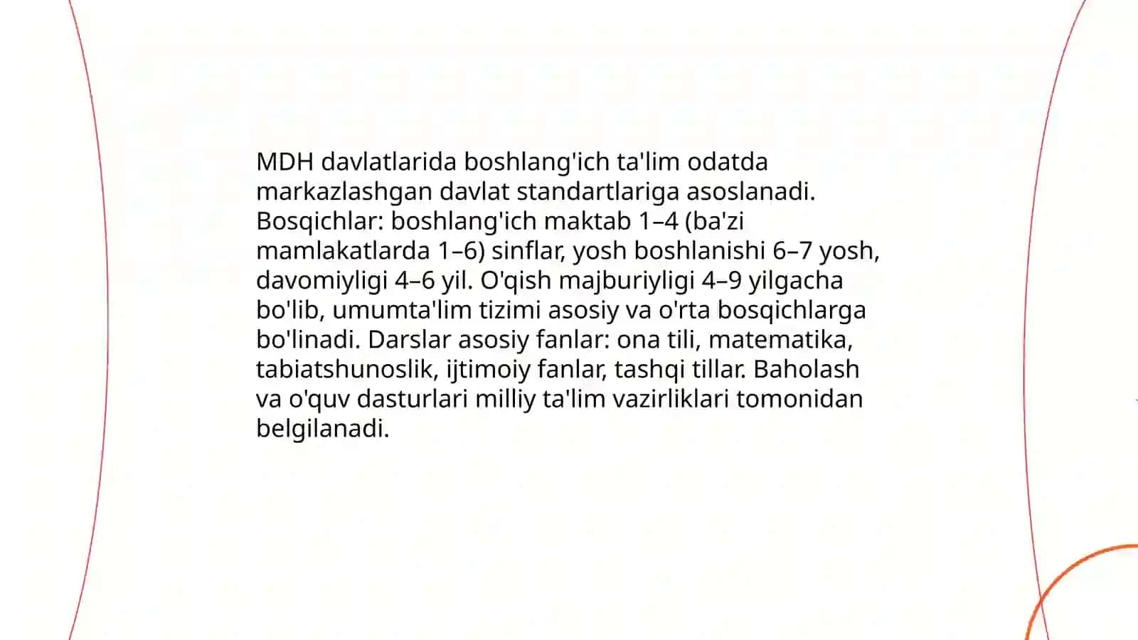 MDH davlatlarida boshlang'ich ta'lim tizimi va o'ziga xos xususiyatlari 3