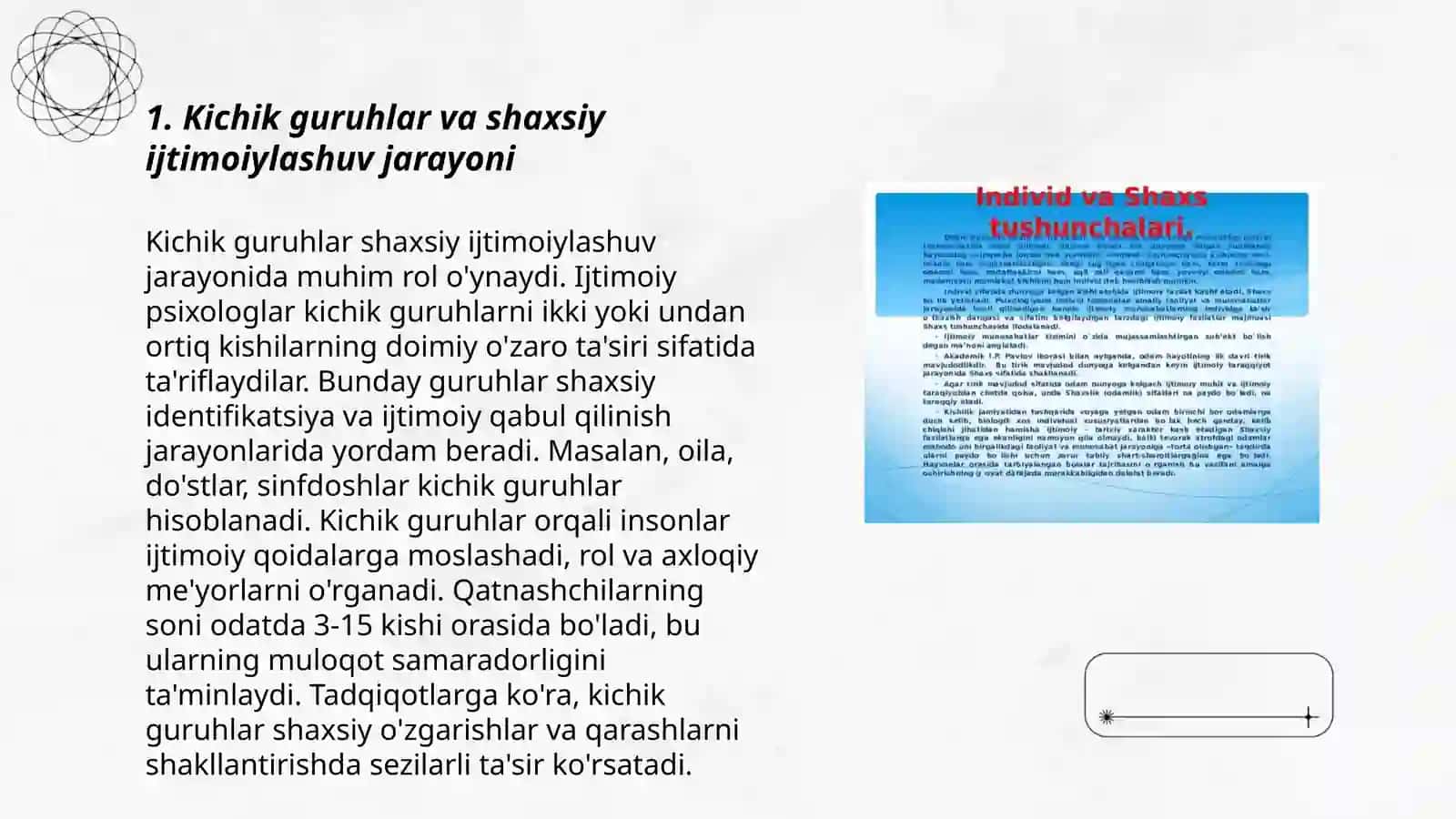 KICHIK GURUHLAR PSIXOLOGIYASINING SHAXS SHAKLLANISHIGA TAʼSIRI 3