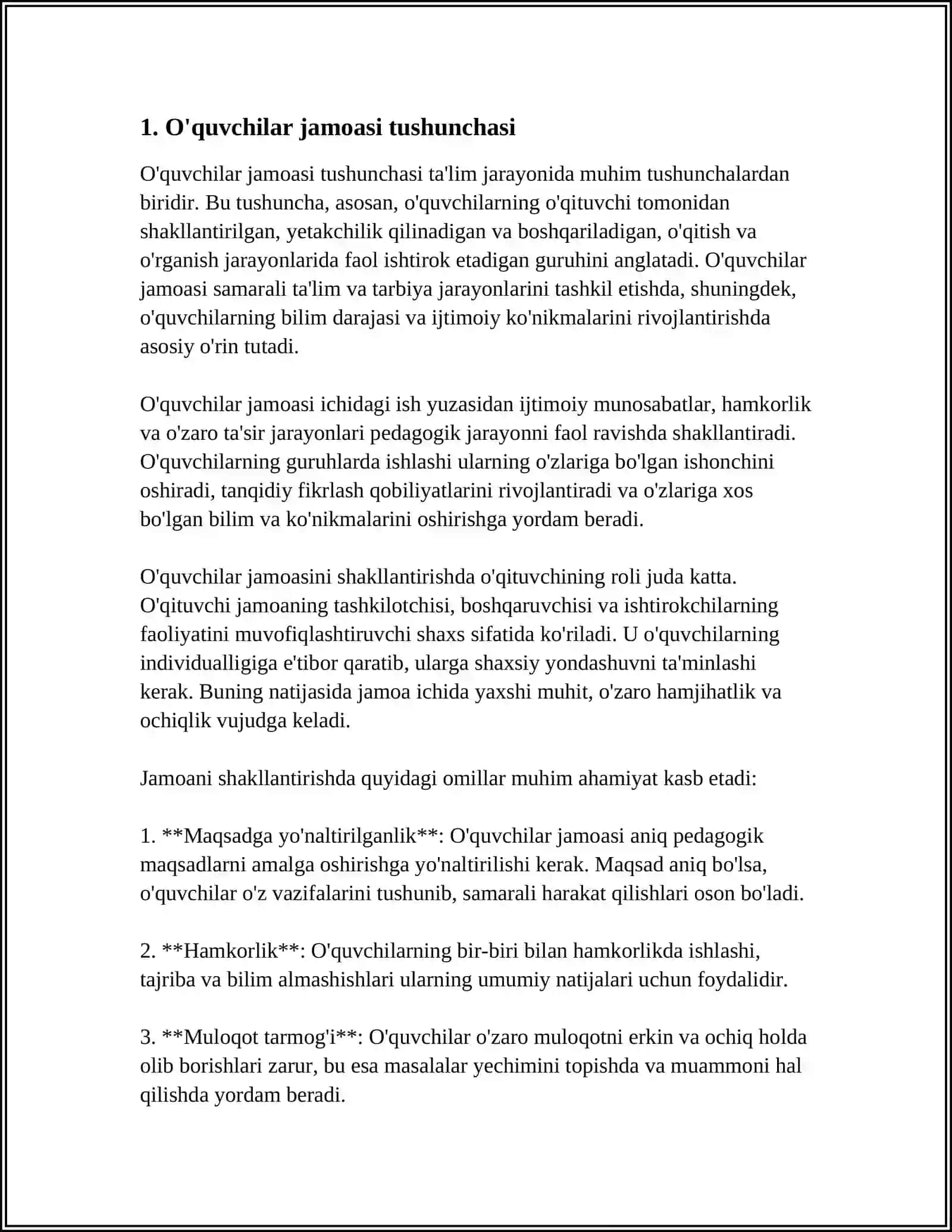 O'QUVCHILAR JAMOSI-YAXLIT PEDAGOGIK JARAYONINING SHAKLI 3