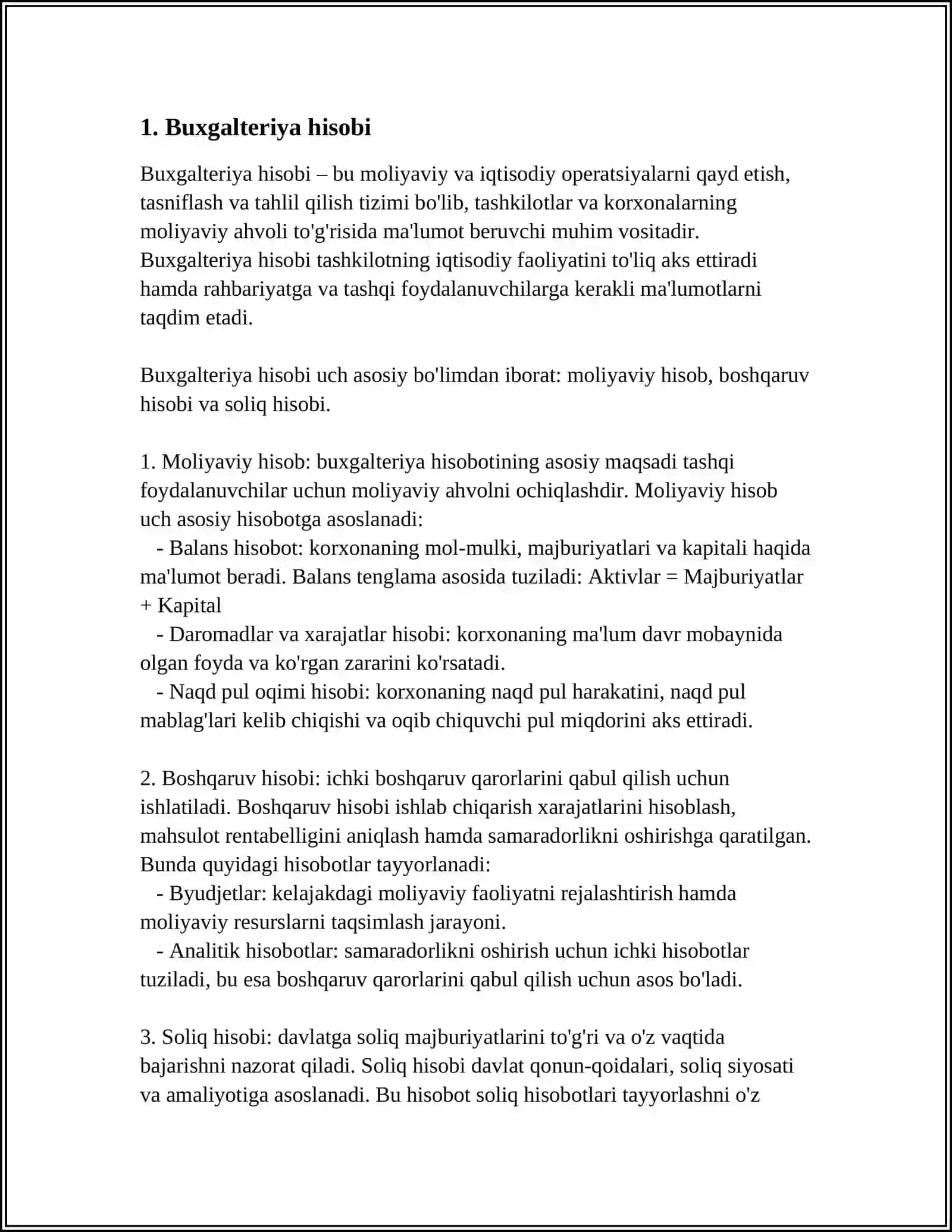 BUXGALTER KASBIGA QO‘YILADIGAN TALABLAR 3