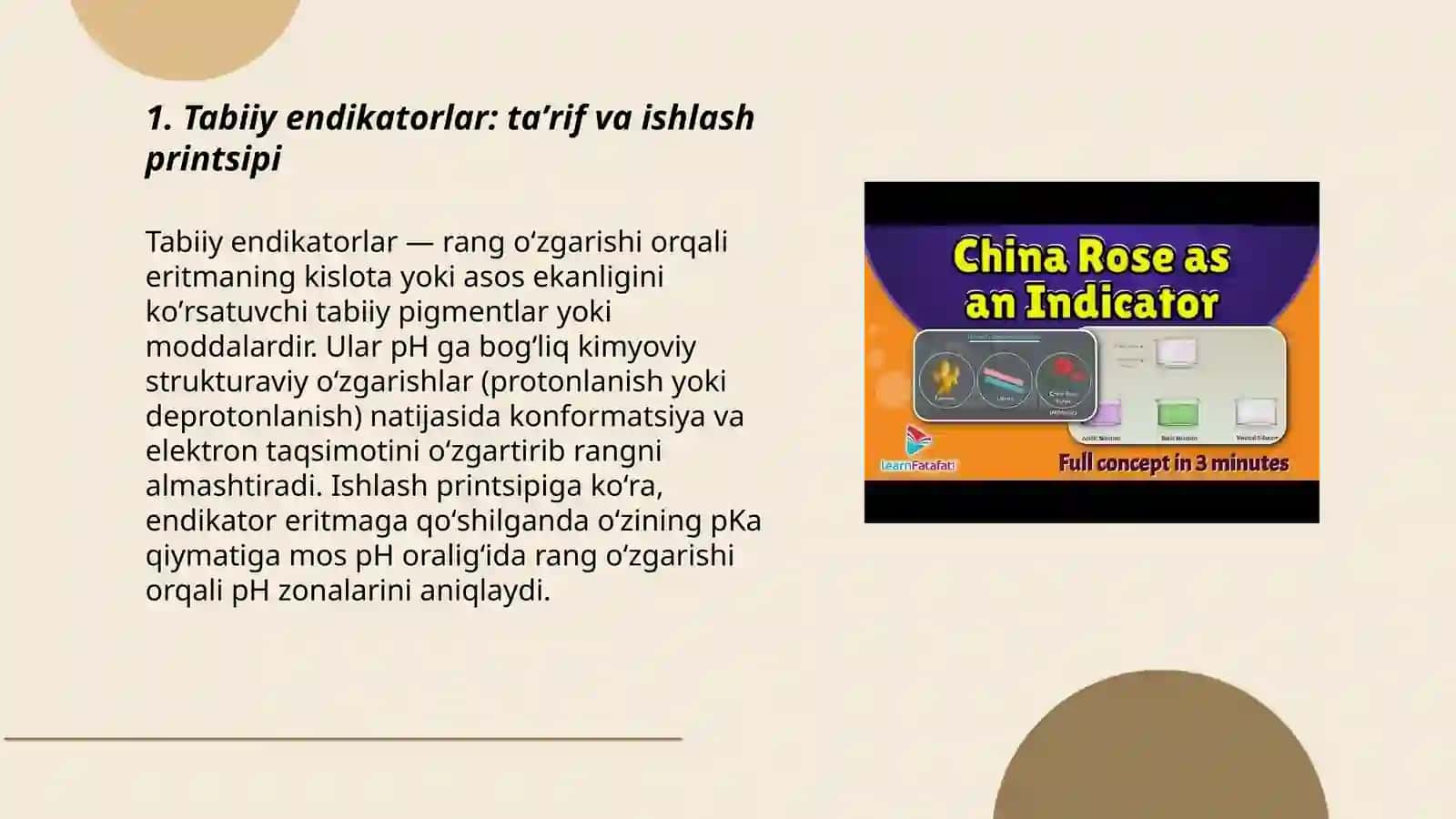 Tabiiy endikatorlar yordamida kislota va asoslarni aniqlash 3