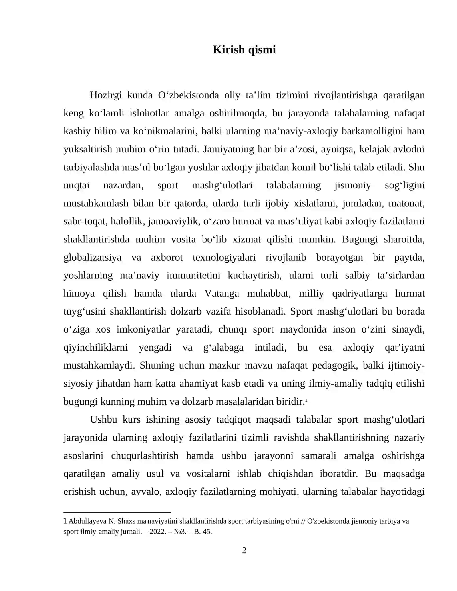 Sport mashg'ulotlari orqali talabalarning axloqiy fazilatlarini shakllantirısh 3