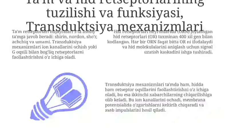Ta'm va hid bilish nazariyasining biofizikaviy asoslari 3
