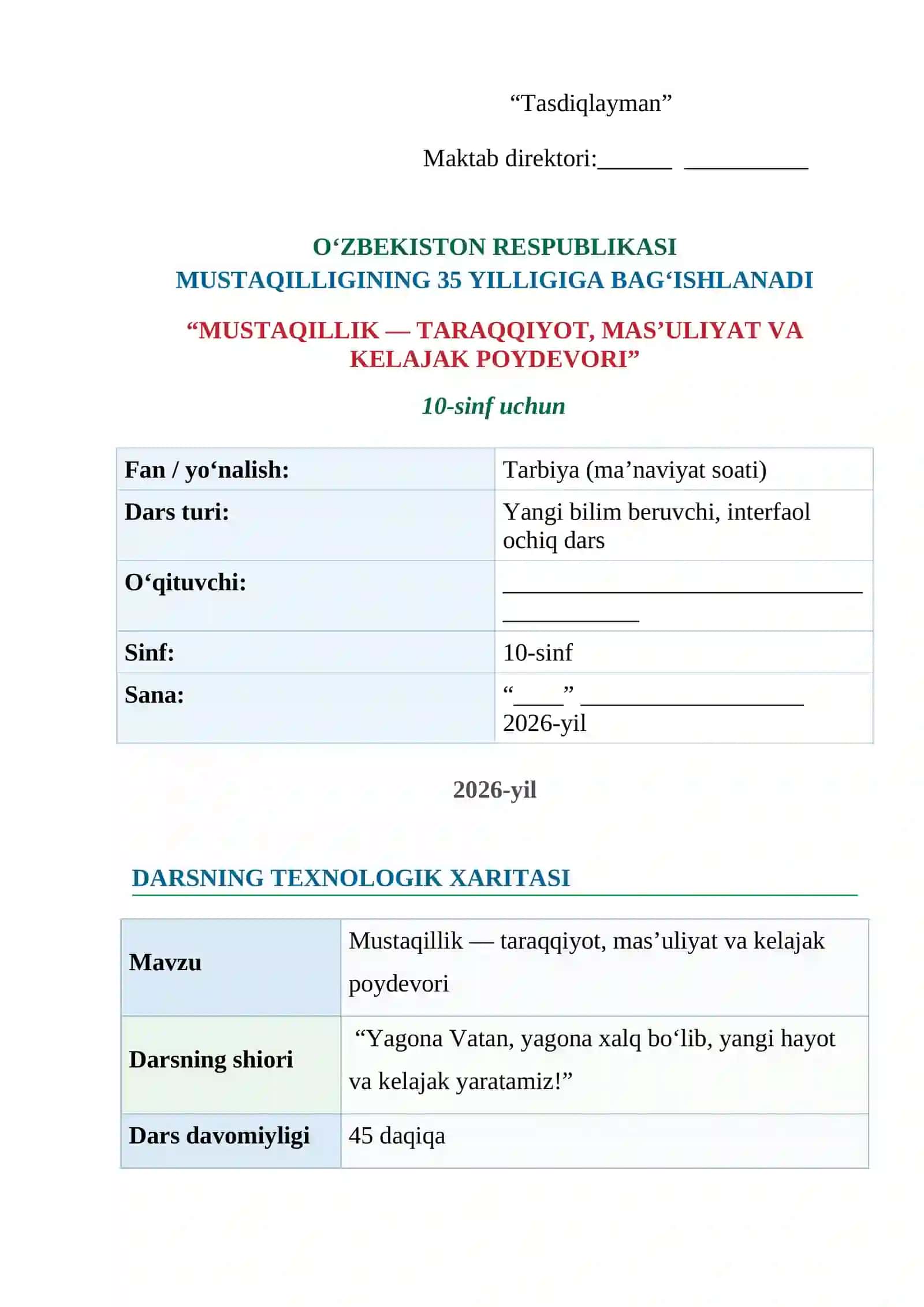 MUSTAQILLIGIMIZNING 35 YILLIGI 3