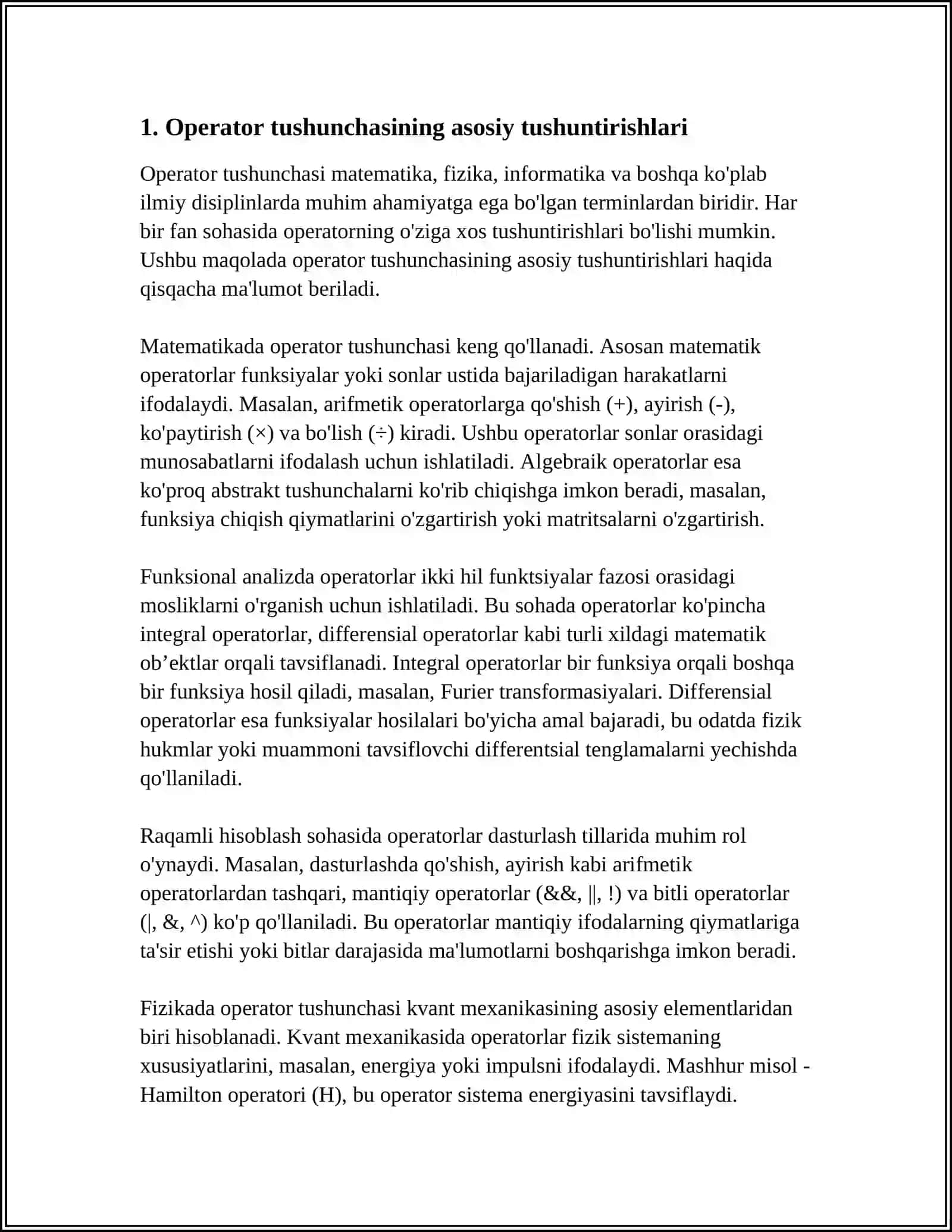 OPERATOR TUSHUNCHASI 3