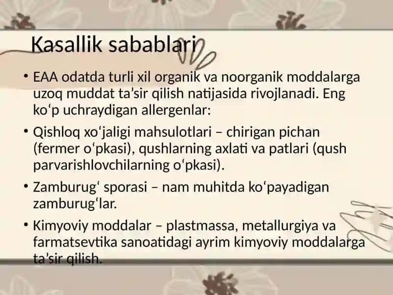 Ekzogen allergik alveolit 3
