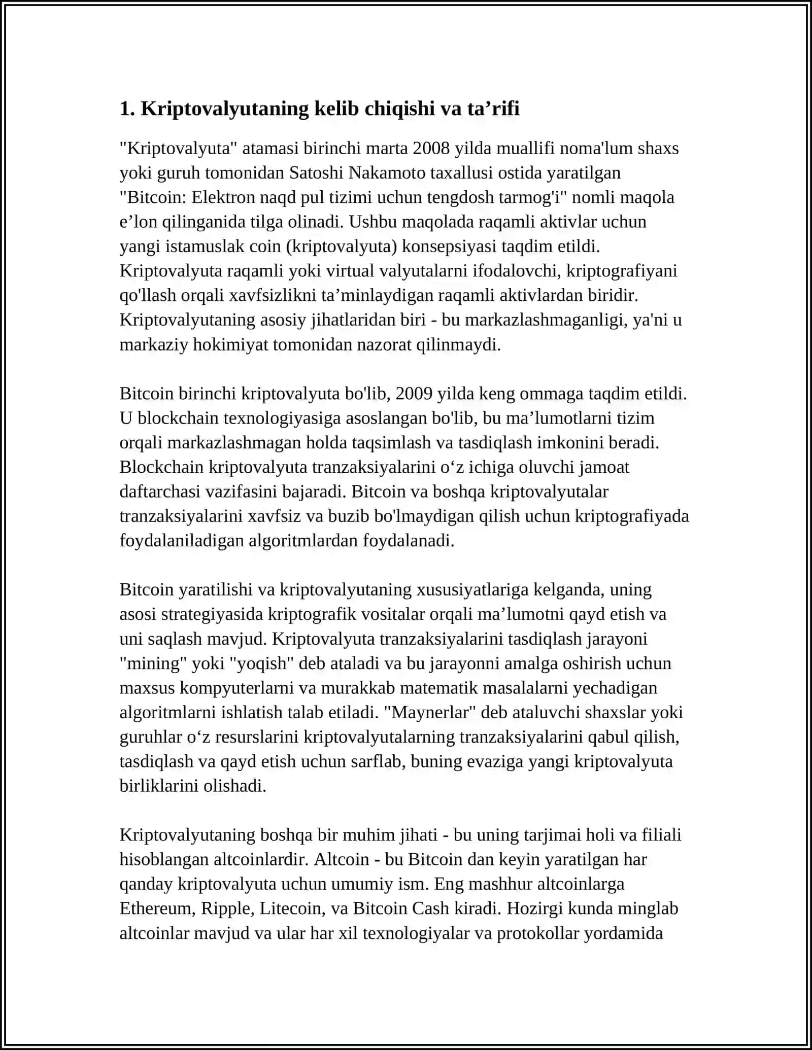 KRIPTAVALYUTALAR:TARIXI VA TASNIFI 3
