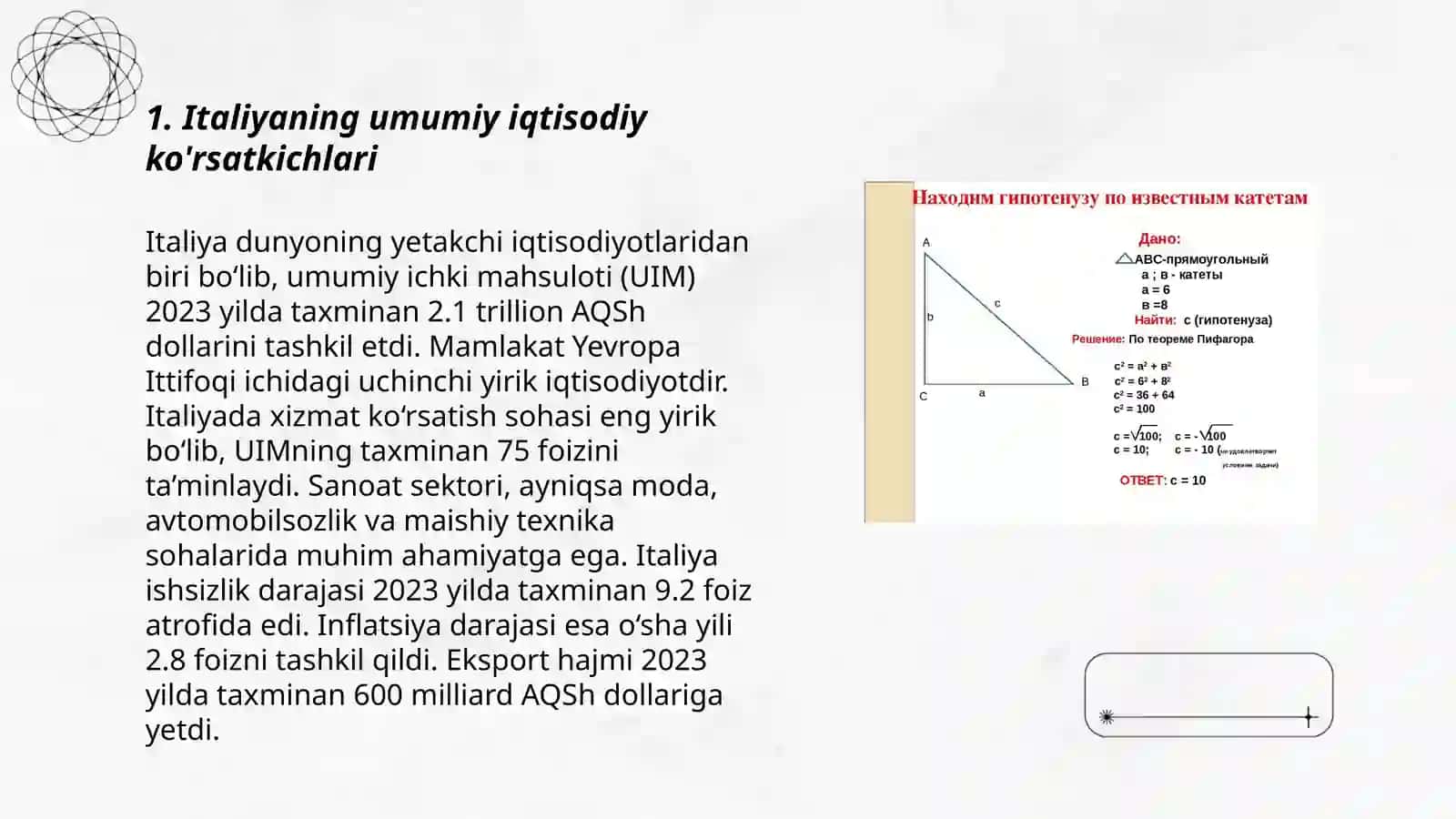 Italiya davlati haqida va oxirgi 5 yilgi iqtisodiy ko'rsatkichlari 3
