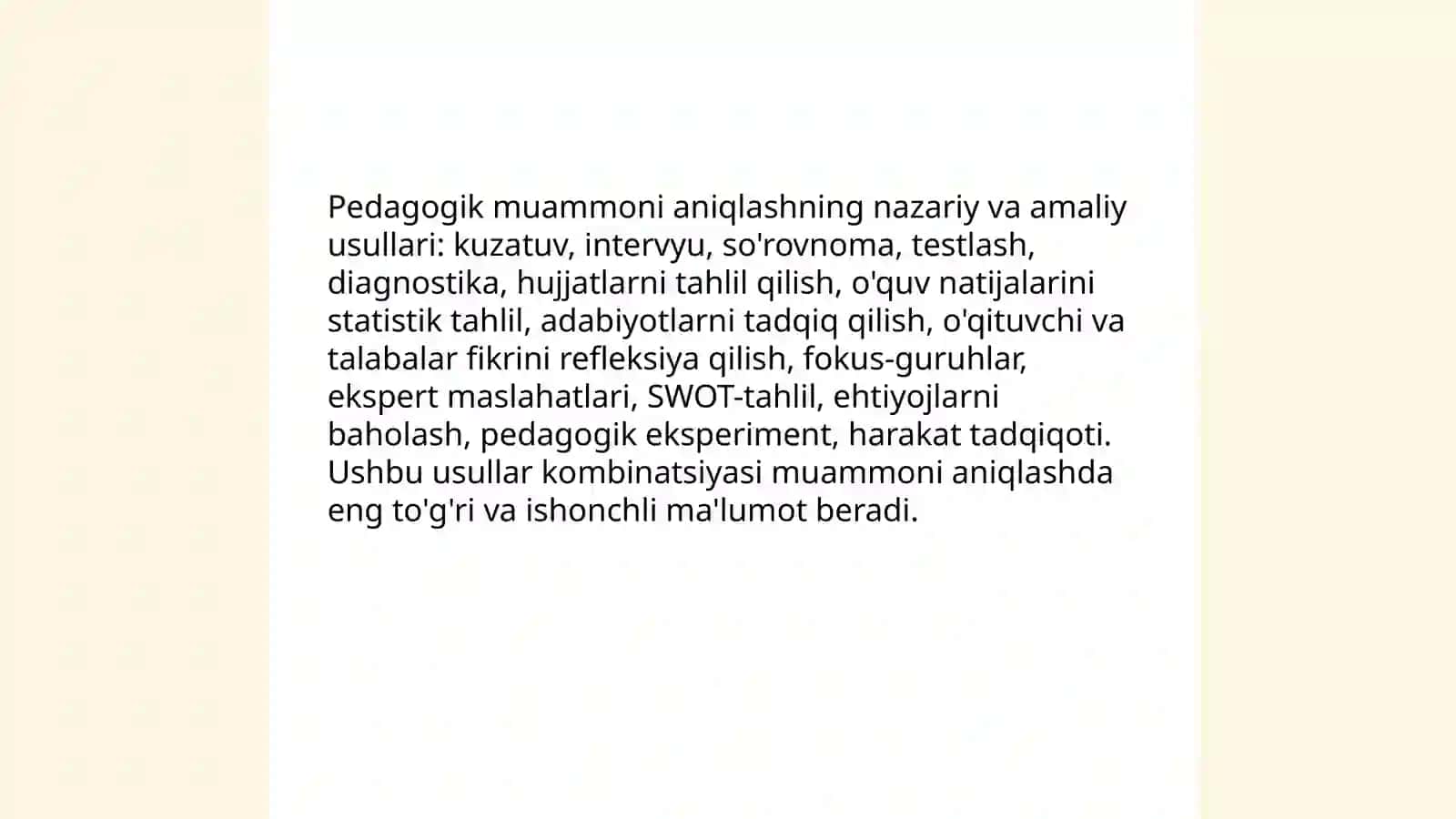 Pedagogik muammoni tanlash va pedagogik tadqiqot mavzularini shakllantirish 3