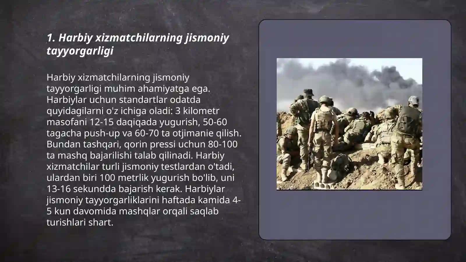 Jangdagi xatti-harakat qoidalarini ta'minlashga yordam tayyorgarlik 3